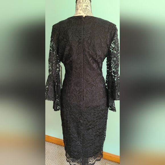 Black Lace Bodycon Dress Size 8 - Picture 7 of 7